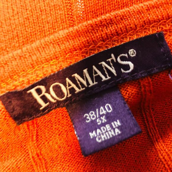 Roaman's Women's Long Sleeve Popover Sweater Knit Pullover Orange Size 5X 38/40 - Picture 4 of 5